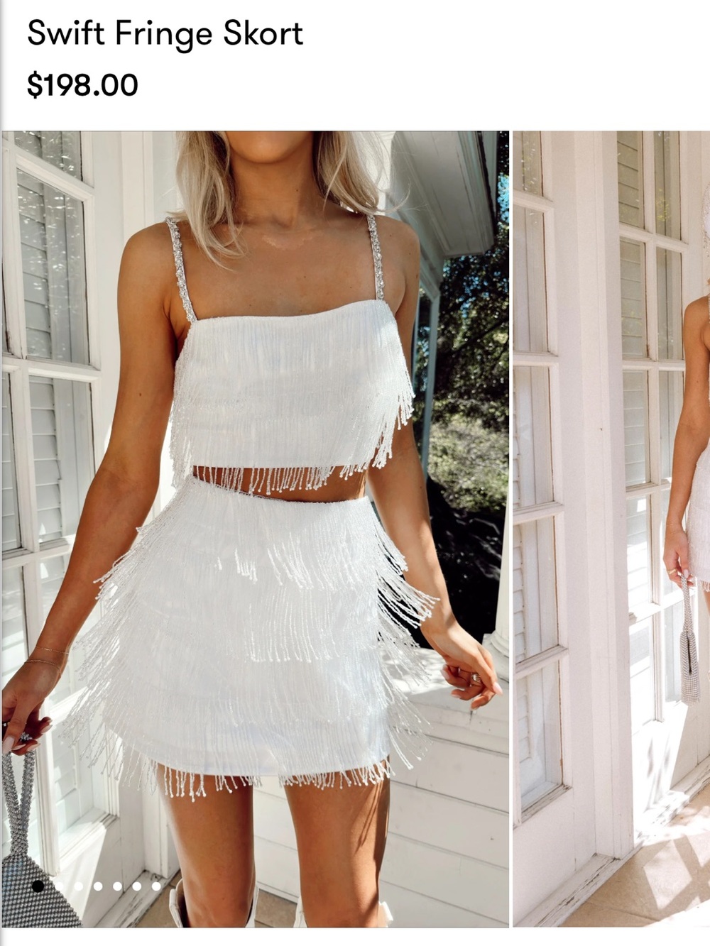 Show Me Your MuMu Swift Fringe Skort and Top in White